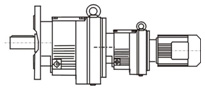 Flange-mounted combinational Helical gear units with solid shaft